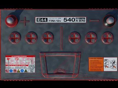 Automotive Battery Free low-poly 3D model