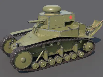 T18 aka MS1 soviet tank Low-poly 3D model
