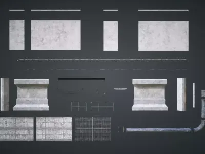 Sewers Modular Setup Low-poly 3D model