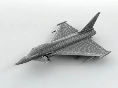 Eurofighter Typhoon Jet Aircraft  -Dark 3D model