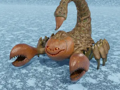 Pumpkin Scorpion Low-poly 3D model