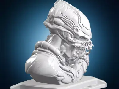 Alien Overlord Bust 3D Print Model 3D print model