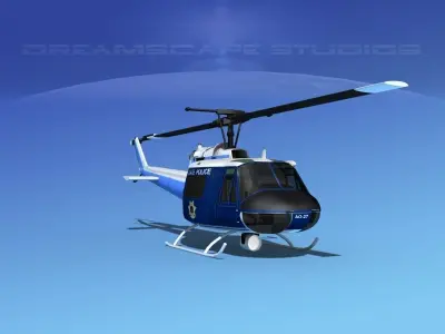Bell 204 State Police 3D model