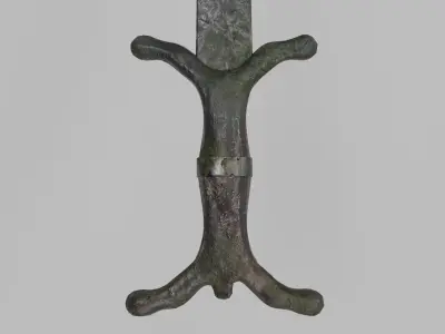 Ancient Celtic Sword Free low-poly 3D model