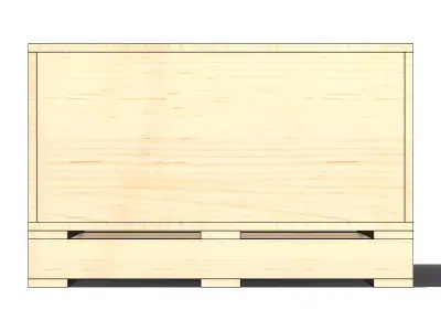 Box Wooden Pallet de Madeira com Caixa 3D model