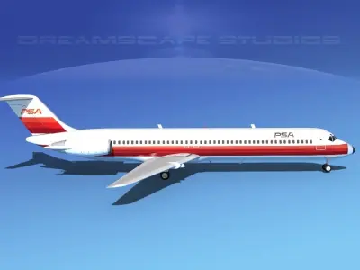 Douglas DC-9-50 PSA 3D model