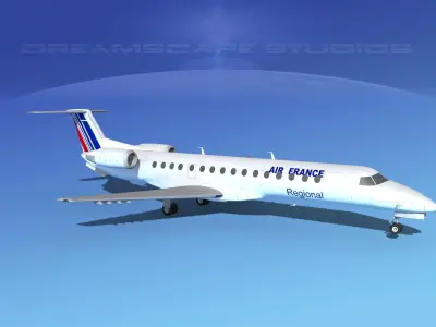 Embraer ERJ-140 Air France Reg 3D model