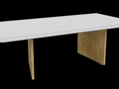 White Marble Coffee Table Free low-poly 3D model