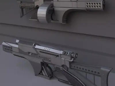 Futuristic Weapon Concept High-Poly-Version Free 3D model