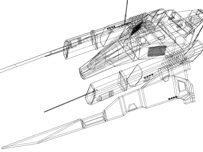 space ship Low-poly 3D model 11