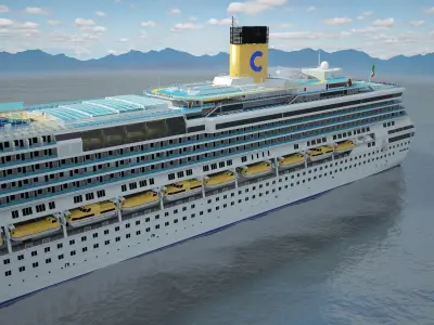 Costa Concordia cruise ship 3D model