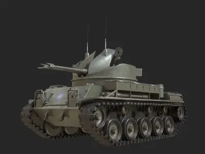 Taiwan Army M42 40mm self-propelled anti-aircraft gun Low-poly 3D model