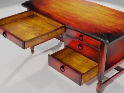 American Vintage Desk Free 3D model