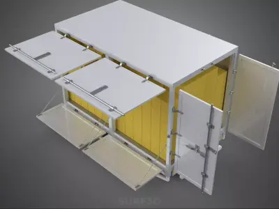 BOX TRUCK PICKUP LORRY CARGO FREIGHT CUBE VAN BOXES DELIVERY CAR 3D model