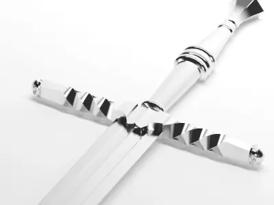 Witcher sword Low-poly 3D model