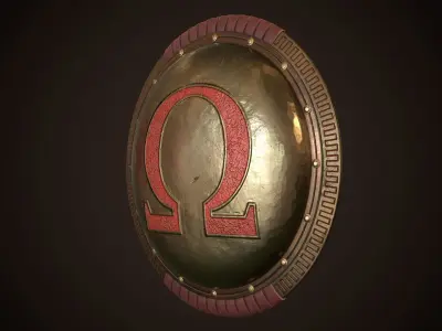 Hoplite Shield Omega Low-poly 3D model