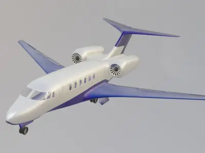 Cessna 680  jet airplane 3D model