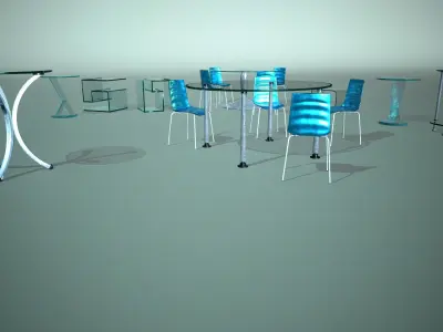 Glass furniture Free low-poly 3D model