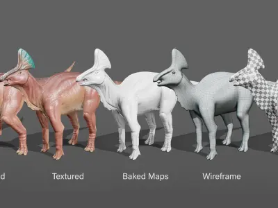 Olorotitan dinosaur Free low-poly 3D model