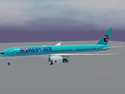 Korean Airlines Boeing 787-9 dreamliner  Low-poly 3D model