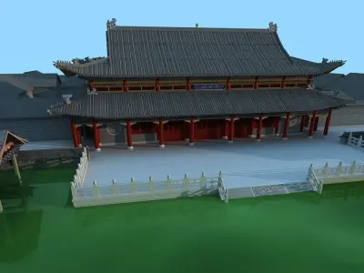 Chinese ancient courtyard   3D model