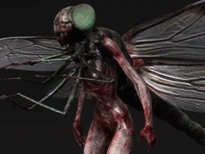 Mutant Dragonfly - Horror Insects Collection Low-poly 3D model