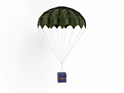 Airdrop block hanging from string Low-poly 3D model