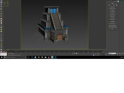 Cartoon Temple Low-poly 3D model