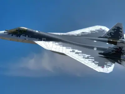 SU57 Felon-TopGun with Cockpit-Fully Rigged Low-poly 3D model