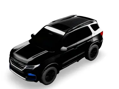 Realistic Black SUV 3D Model Low-poly 3D model