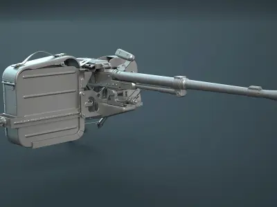 PKT Machine Gun with Tank Turret 3D model