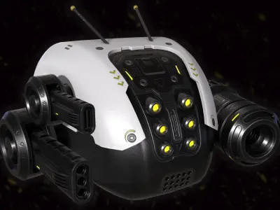 Sci-fi Tactical Drone Low-poly 3D model