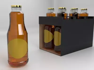 Beverage Branding Package No6 6Pack Low-poly 3D model