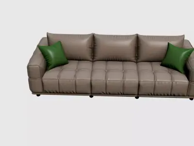 Modern Straight Sofa 3D Model Upholstered Seating to Interior 09 Free 3D model
