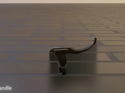 E-Scooter Brake Handle with procedural PBR material setup 3D model