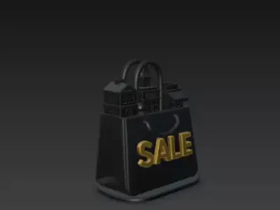 3D Retail Bag Building Black Friday Architecture 3D print model