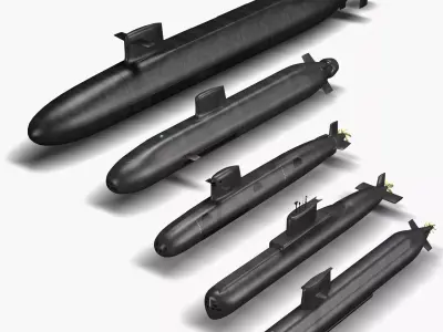 Submarine collection x5 3D model