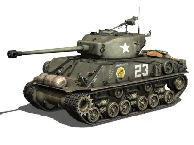 M4A3E8 Sherman - Easy Eight - A Paper Doll 3D model