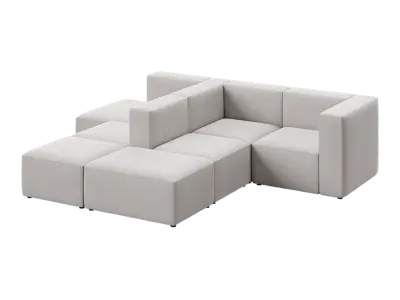  Replica EC1 Modular Sofa Model, Pale Grey 
