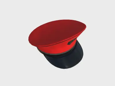 Police Cap 02 Red - Military Character Design Fashion Low-poly 3D model