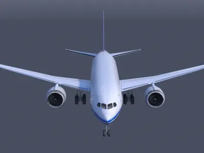 Boeing 787 DREAMLINER high detailed no name livery Low-poly 3D model