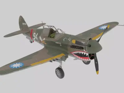 Average War Hawk Fully Rigged Fighter Aircraft Clean Topology 3D model