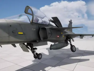 Rigged JAS-39 Gripen Fighter 3D model