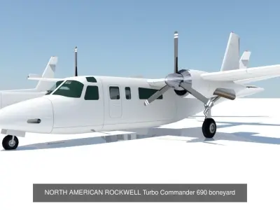 5 Low Poly Blank Boneyard Aircraft Static 3D Model Collection