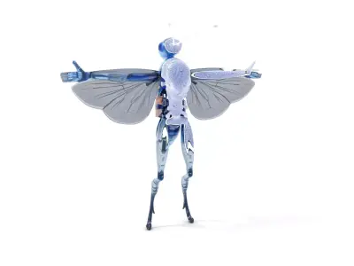 Cyborg Insectoid Drone model pack Low-poly 3D model