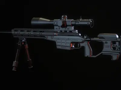 Multi Caliber Sniper Rifle Low-poly 3D model