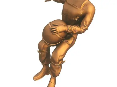 Bronze Astounaut Spacesuit pose 3D print model
