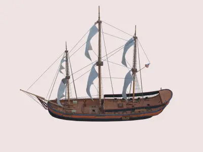 Columbia Ship Low-poly 3D model