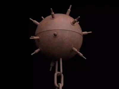 Rusty Underwater Mine Low-poly 3D model