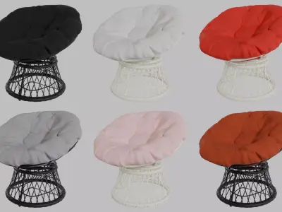 3D Model of a Wicker Armchair - 6 Color Variations Free 3D model